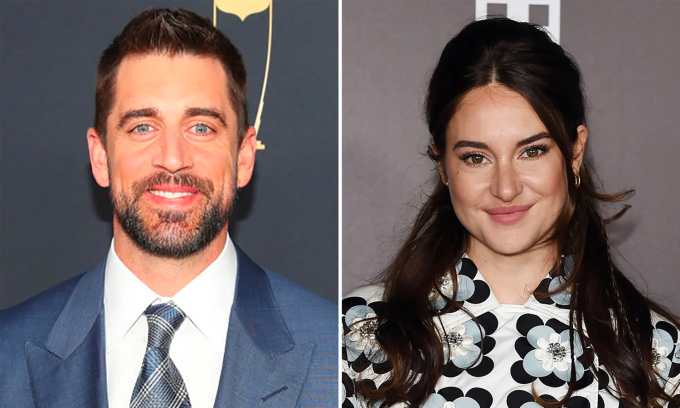 Vận động viên Aaron Rodgers (trái) và diễn viên Shailene Woodley. Ảnh: NY Post